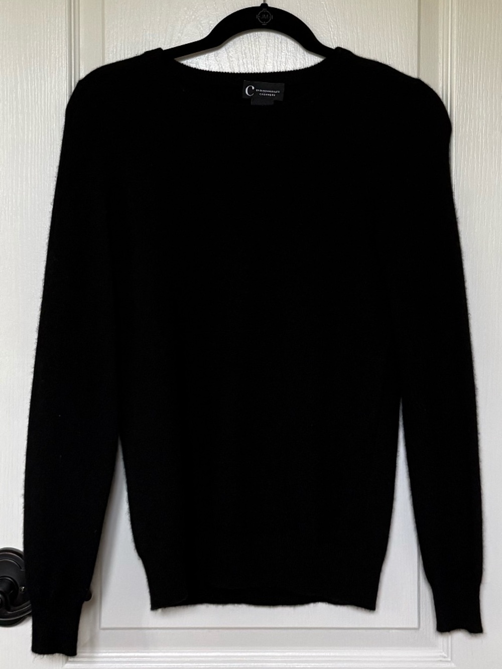 C by Bloomingdales 100% Cashmere Crewneck Sweater Black Size Small